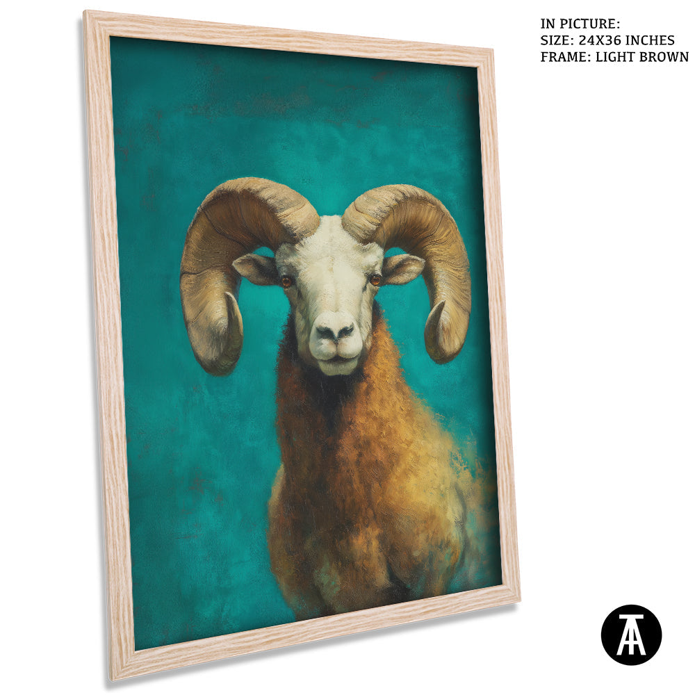 Artwork in Light Brown Frame