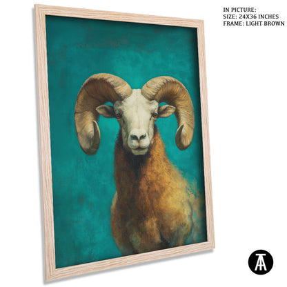 Artwork in Light Brown Frame