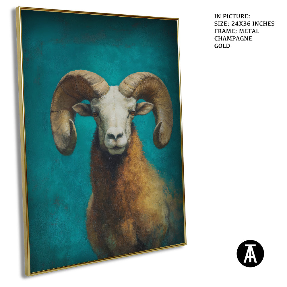 Artwork in Metal Champagne Gold Frame