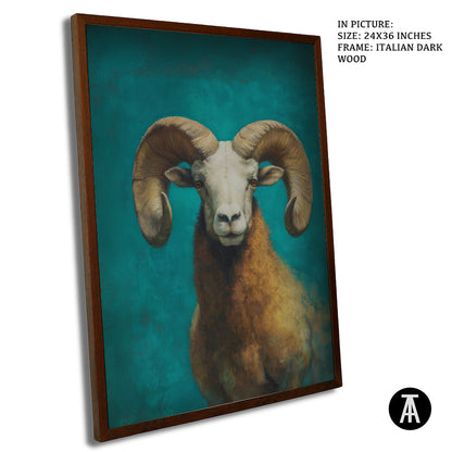 Artwork in Dark Wood Frame