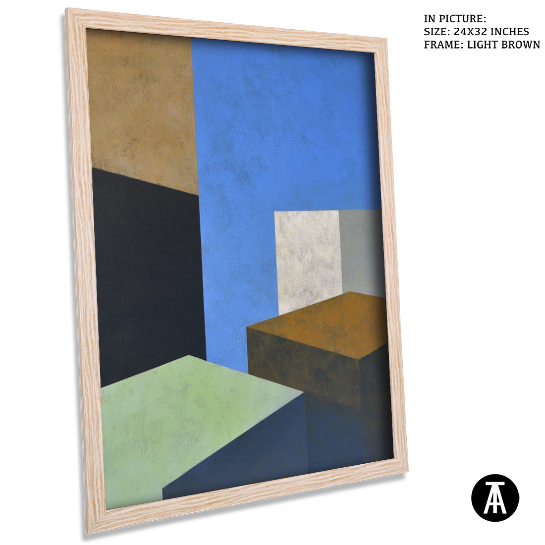 Artwork in Light Brown Frame