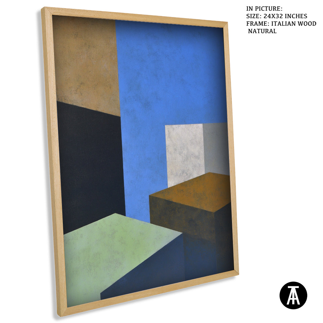 Artwork in Natural Wood Frame