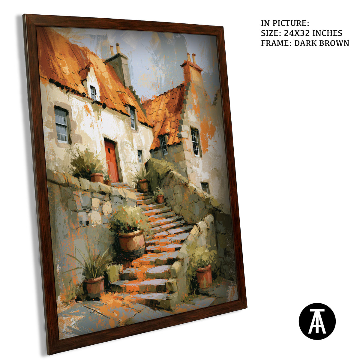 Artwork in Dark Brown Frame