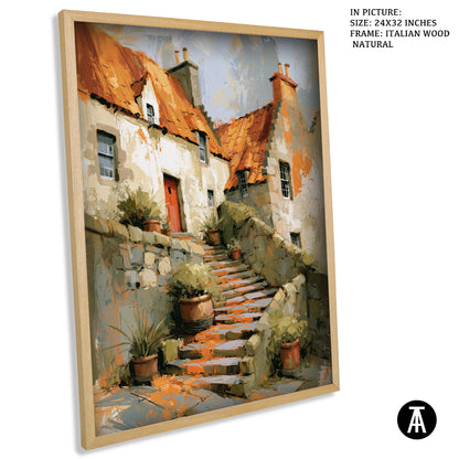 Artwork in Natural Wood Frame
