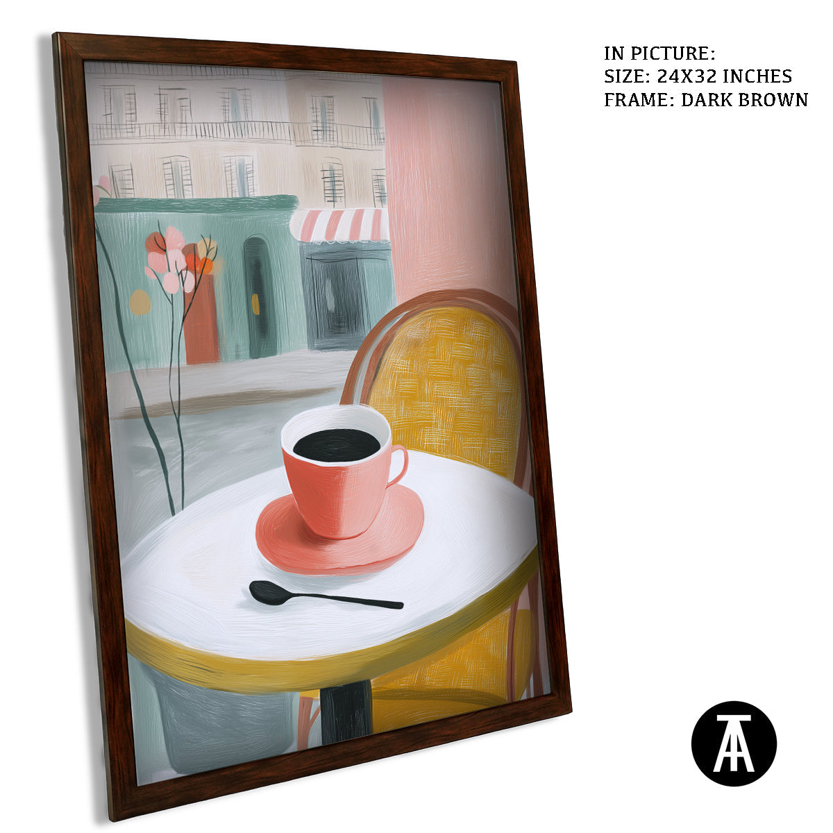 Artwork in Dark Brown Frame