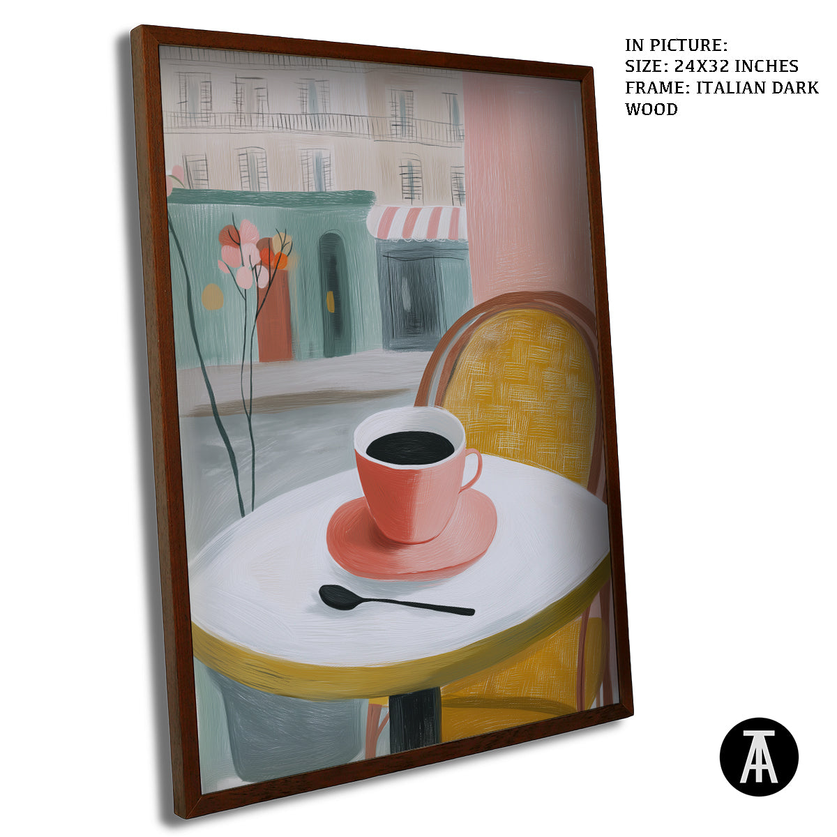 Artwork in Dark Wood Frame