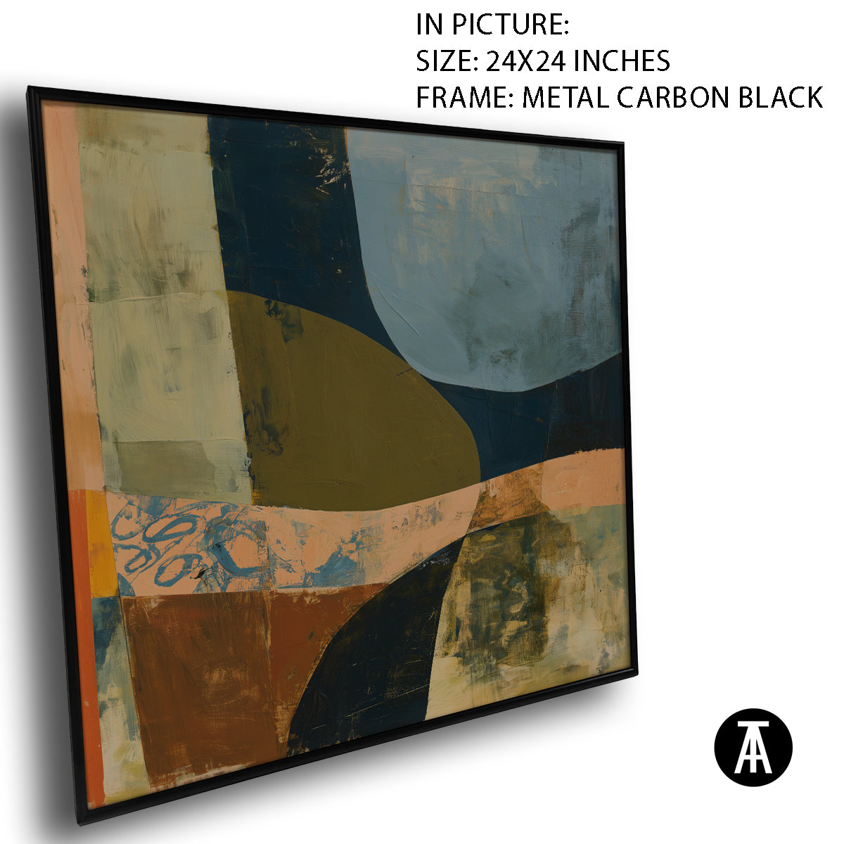 Artwork in Carbon Black Metal Frame