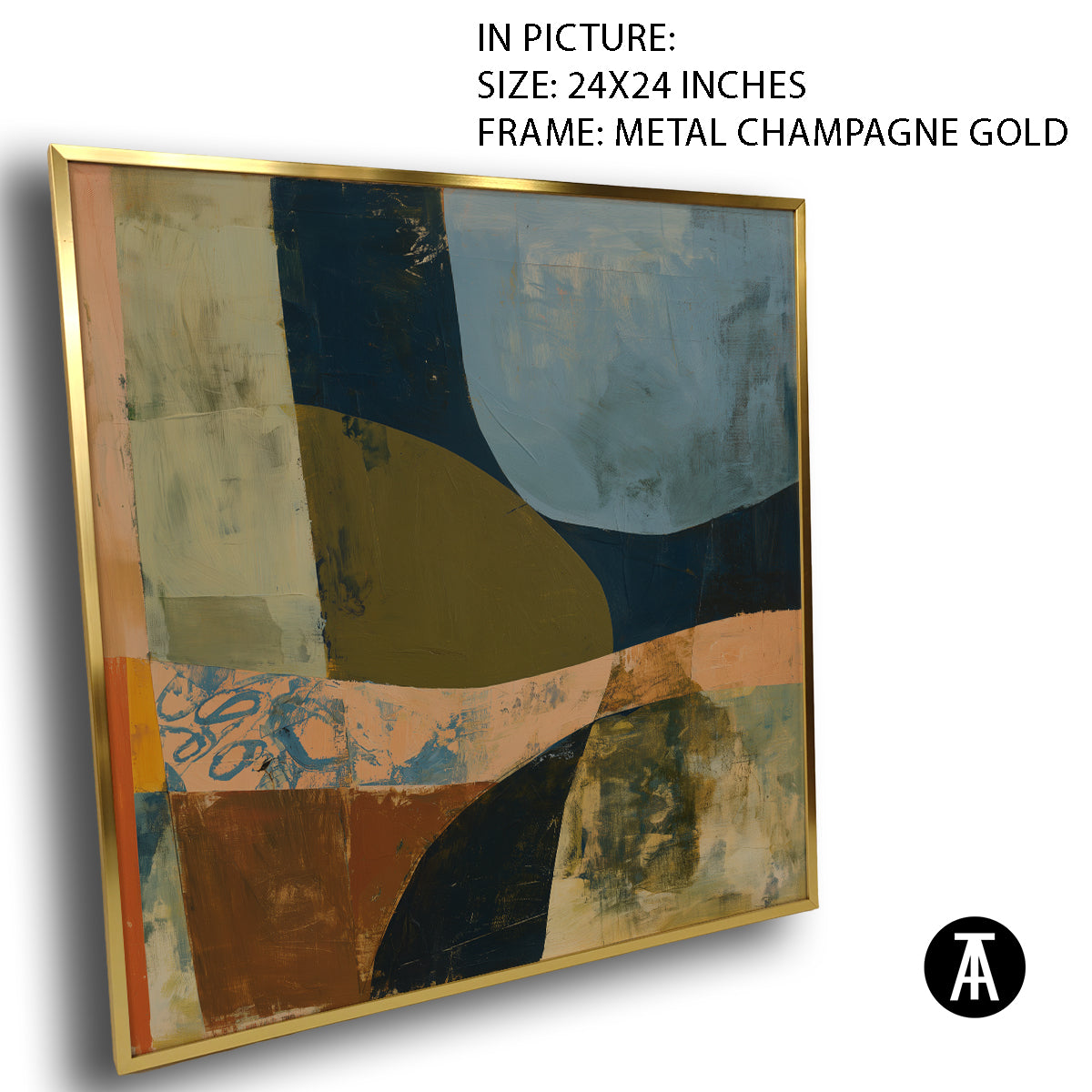 Artwork in Metal Champagne Gold Frame
