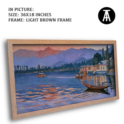 Artwork in Light Brown Frame