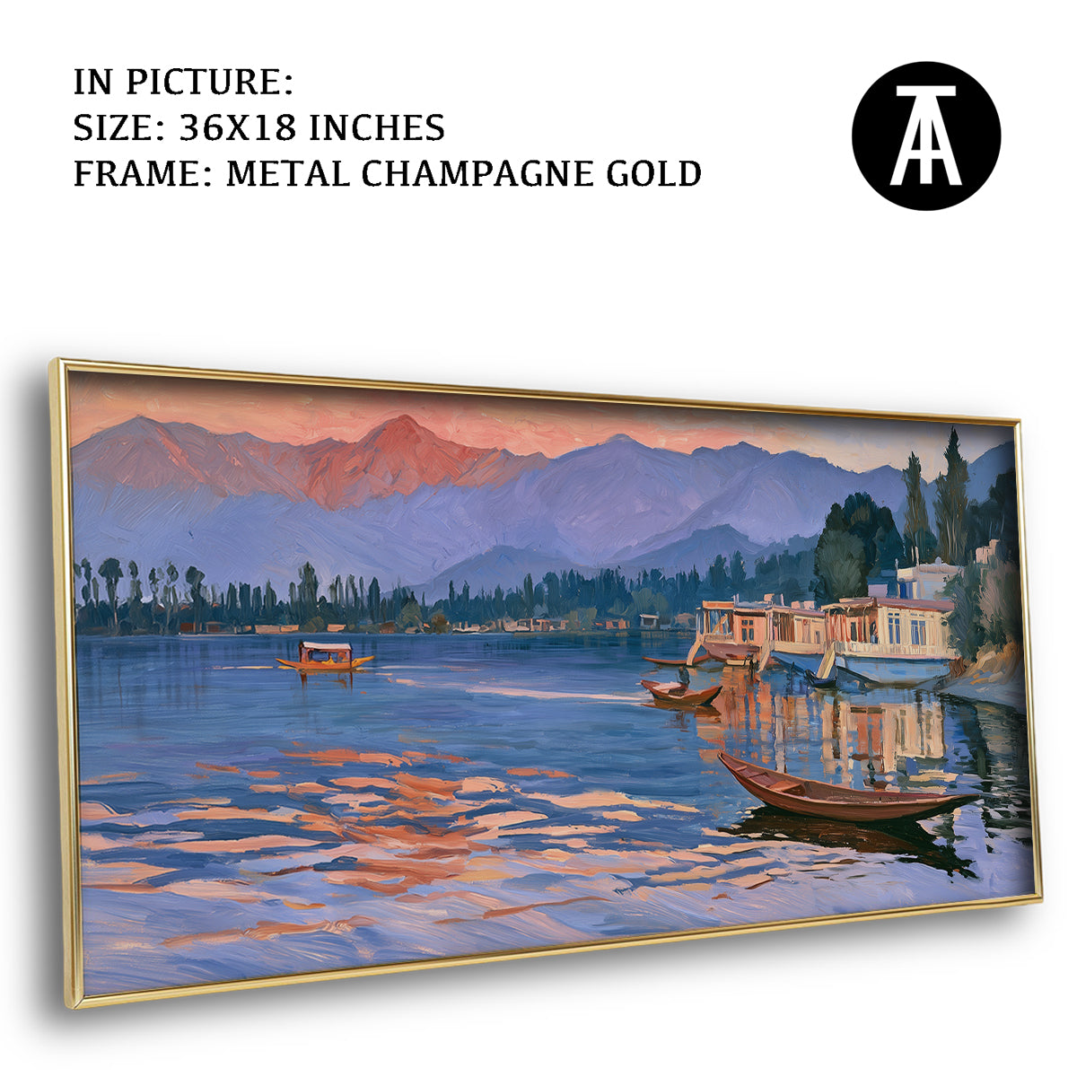 Artwork in Metal Champagne Gold Frame