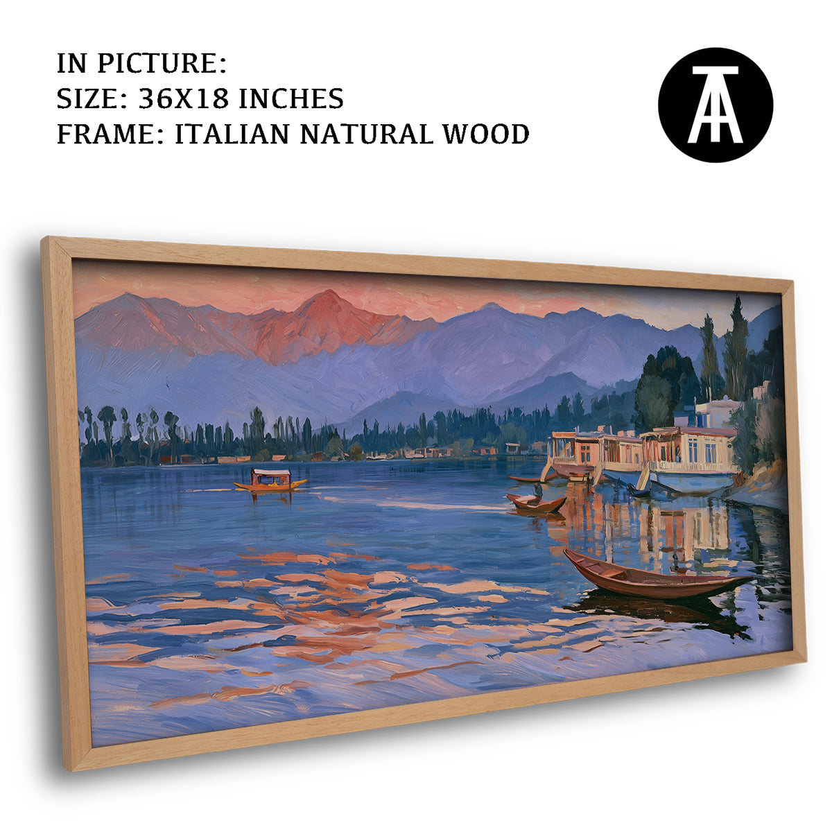 Artwork in Natural Wood Frame