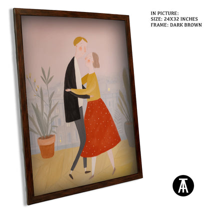 Artwork in Dark Brown Frame