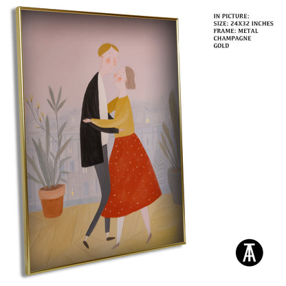 Artwork in Metal Champagne Gold Frame