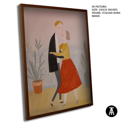 Artwork in Dark Wood Frame