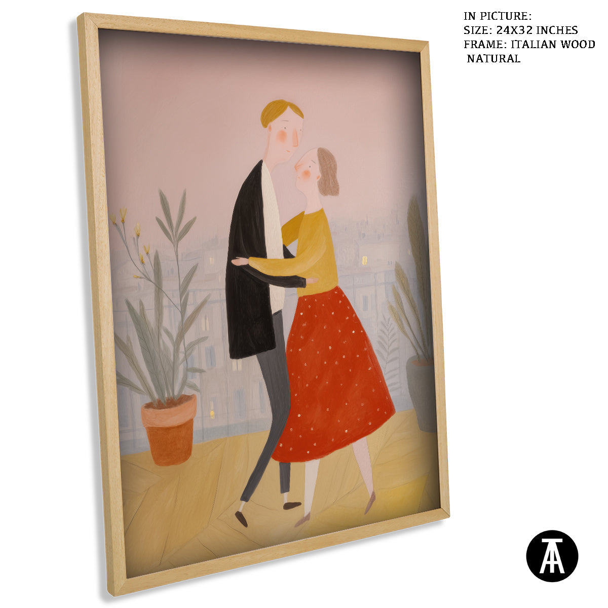 Artwork in Natural Wood Frame