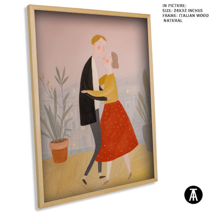 Artwork in Natural Wood Frame