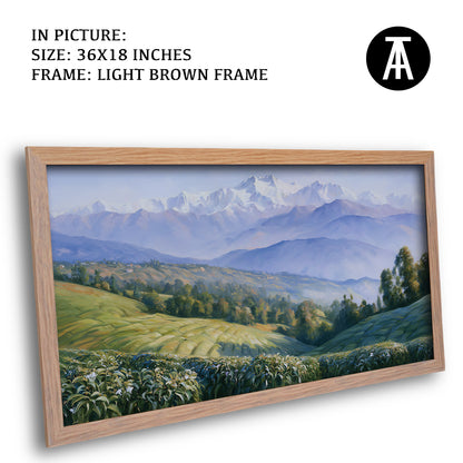 Artwork in Light Brown Frame