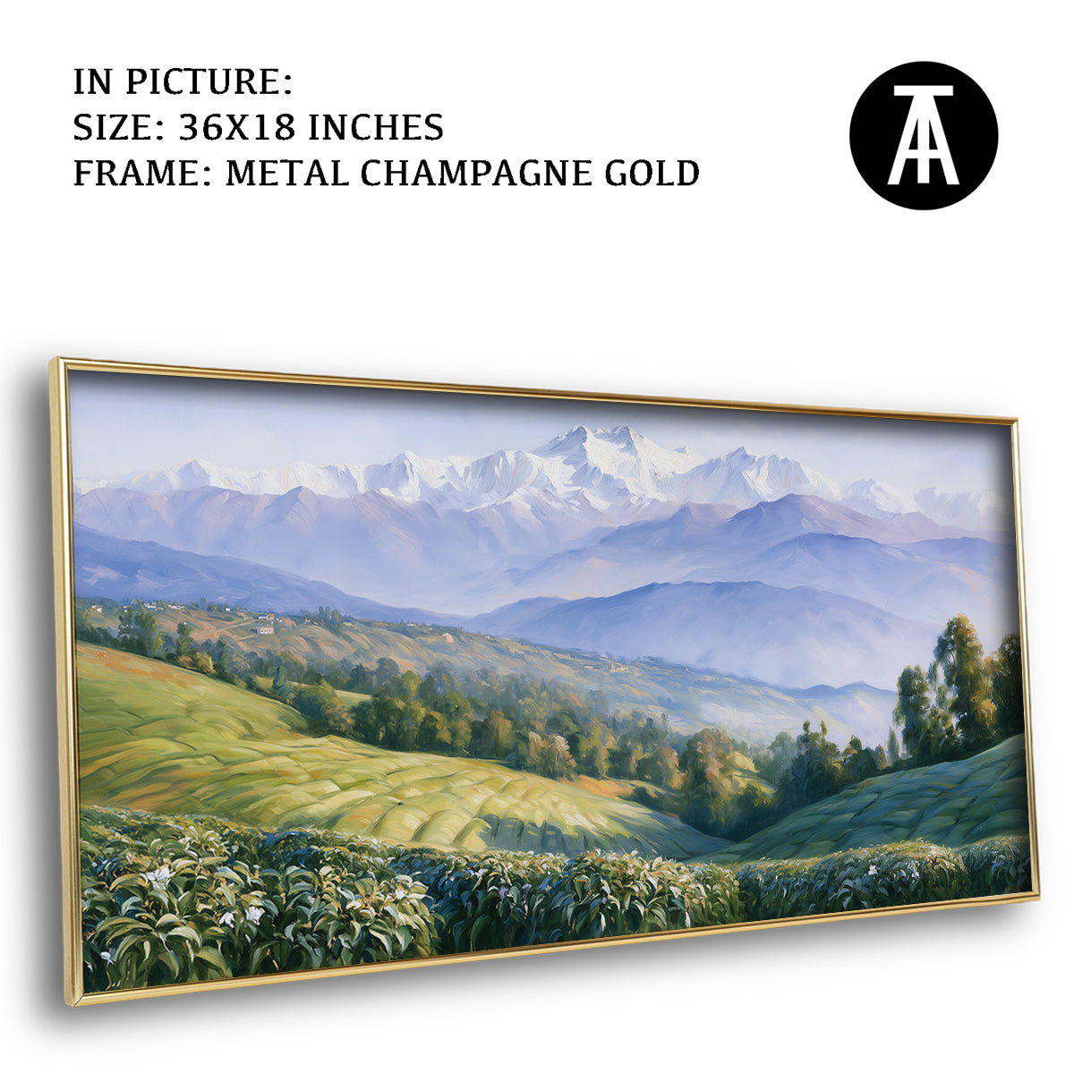 Artwork in Metal Champagne Gold Frame