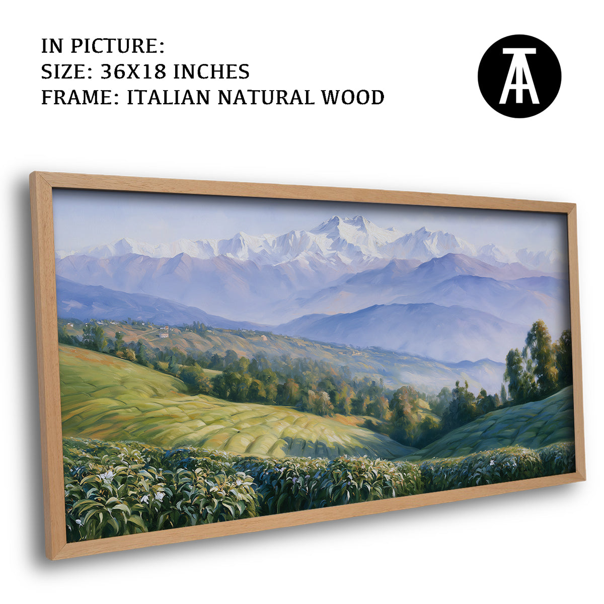 Artwork in Natural Wood Frame
