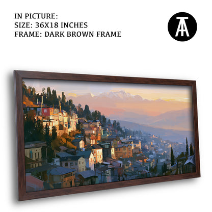 Artwork in Dark Brown Frame