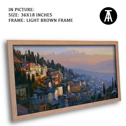 Artwork in Light Brown Frame