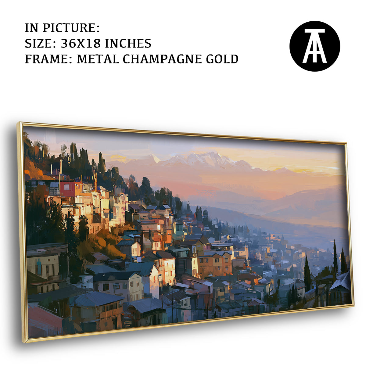 Artwork in Metal Champagne Gold Frame
