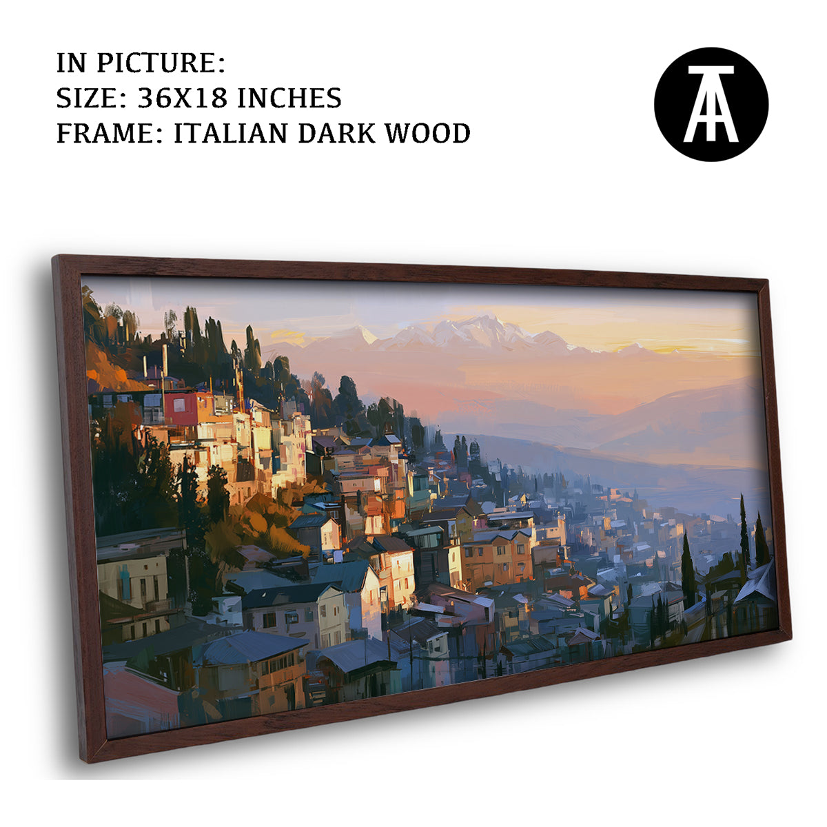 Artwork in Dark Wood Frame