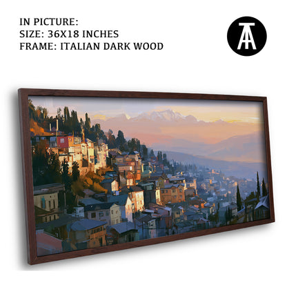 Artwork in Dark Wood Frame