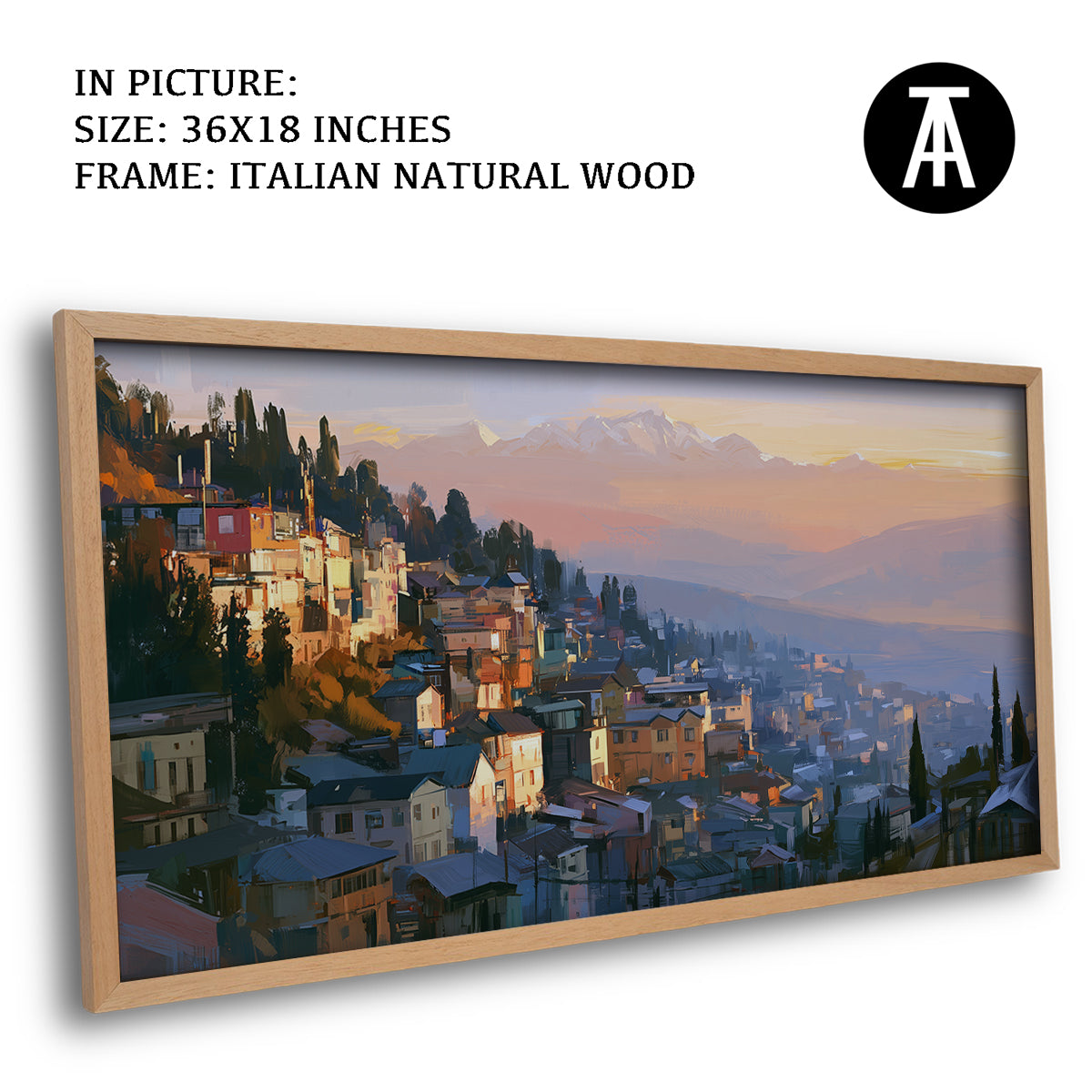 Artwork in Natural Wood Frame