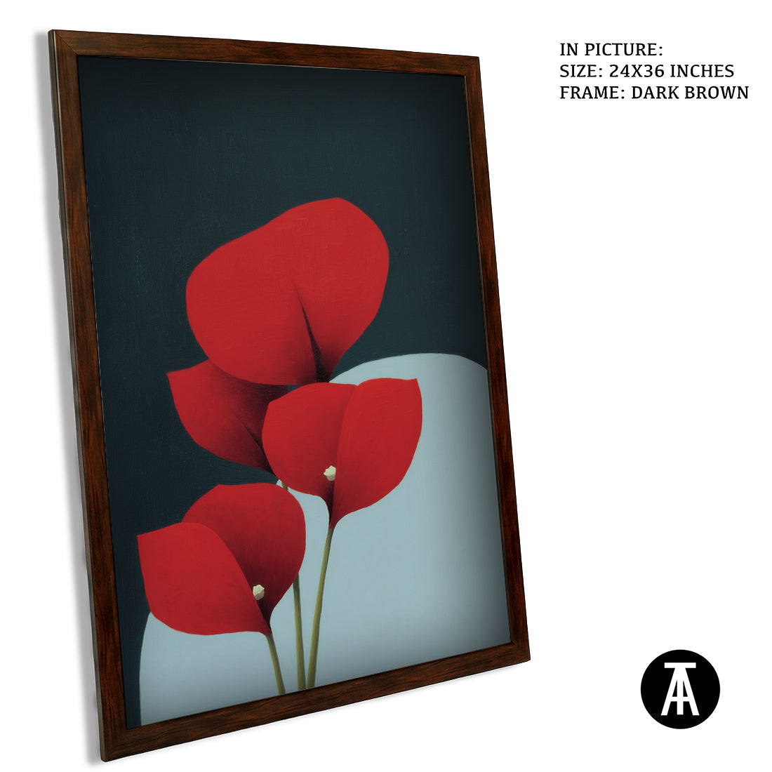 Sample Artwork in Dark Brown Frame