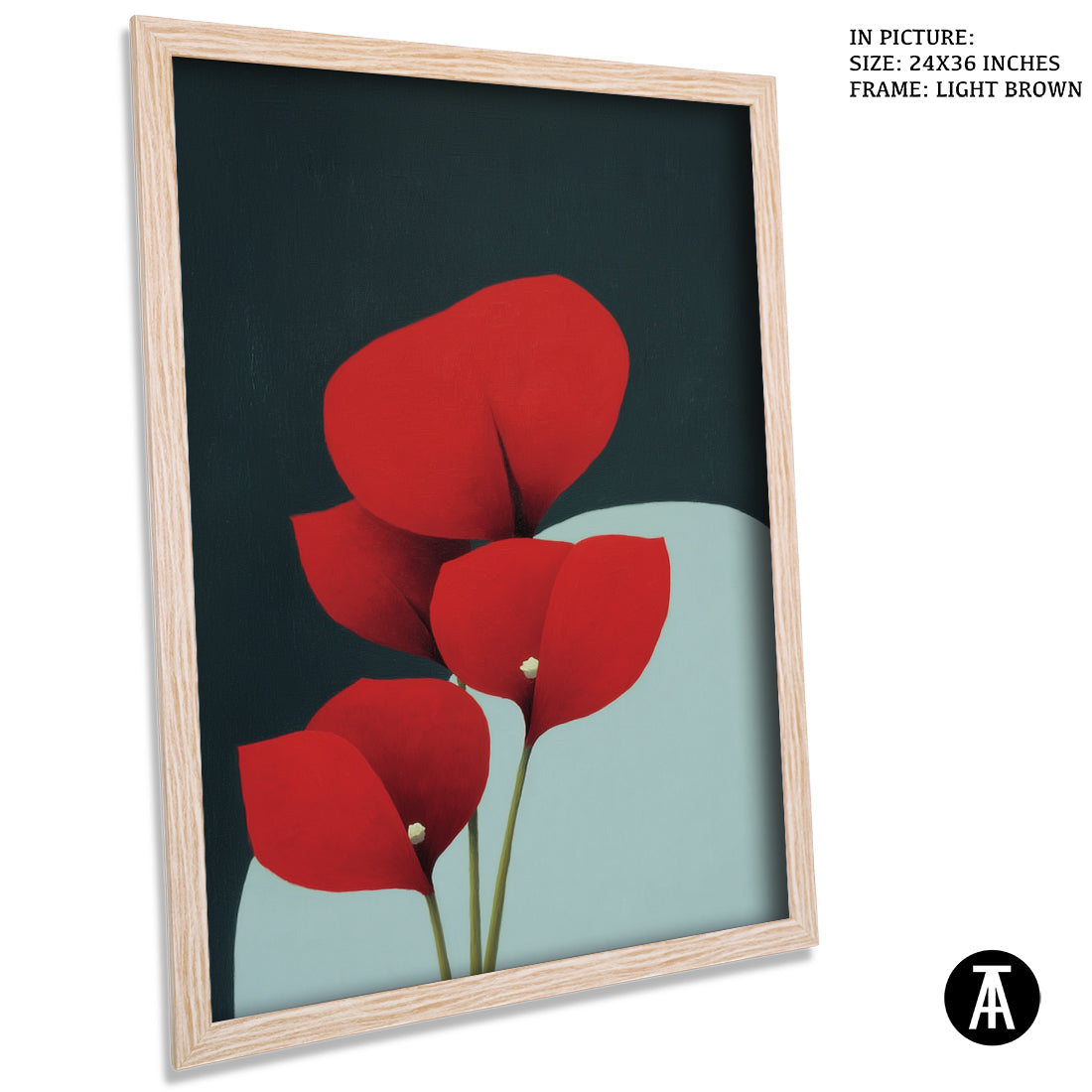Sample Artwork in Light Brown Frame