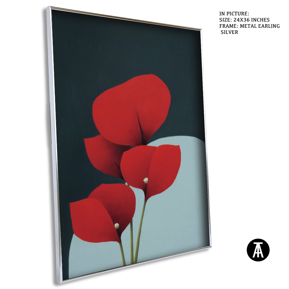 Sample Artwork in Earling Silver Metal Frame