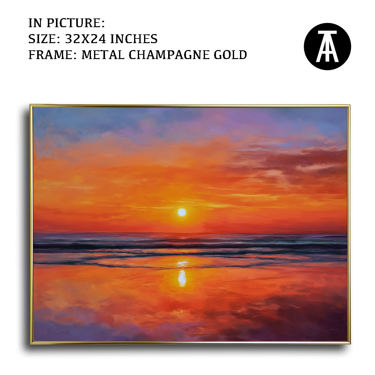 Artwork in Light Brown Frame