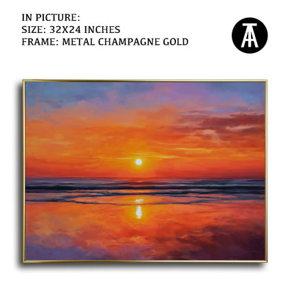 Artwork in Light Brown Frame