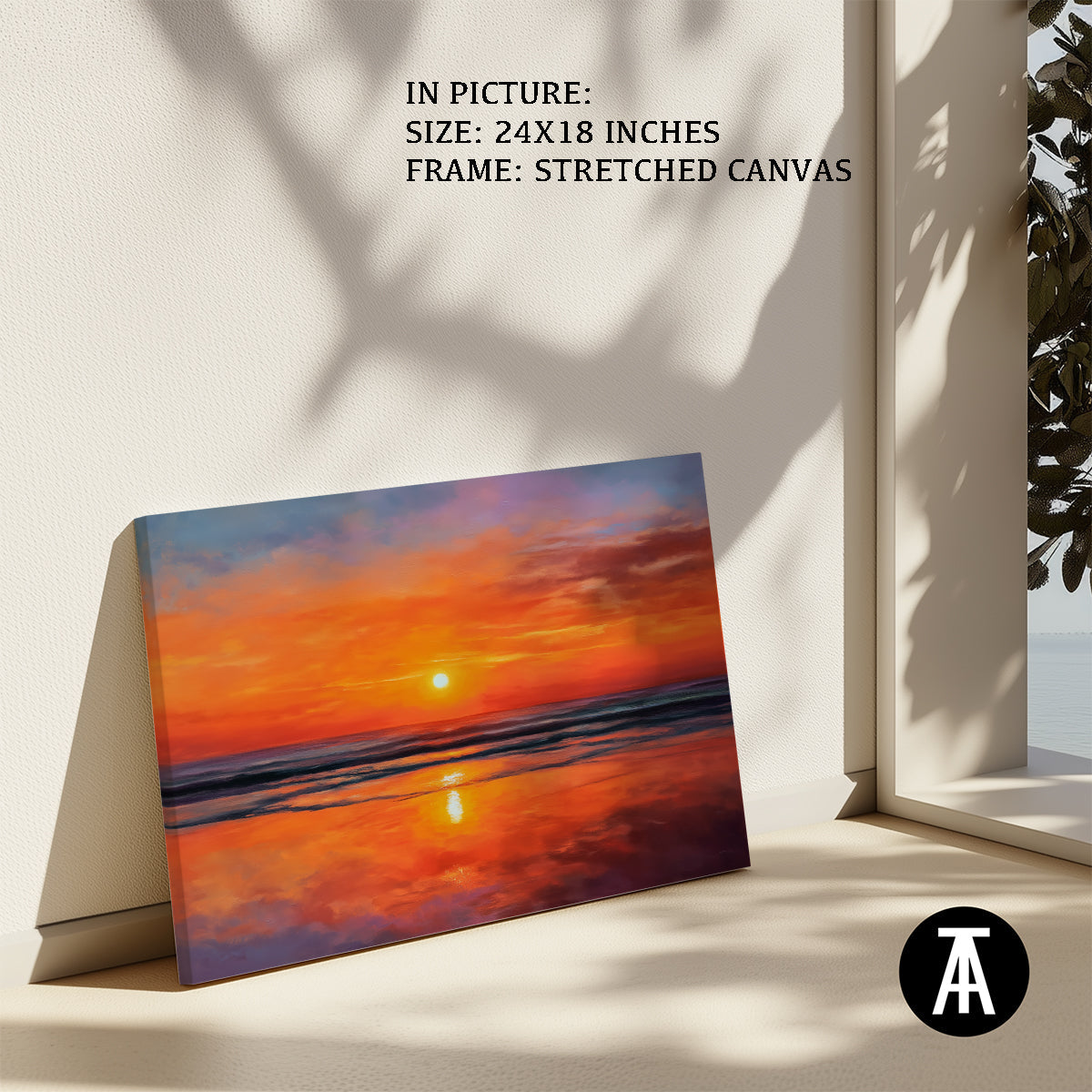 Artwork in Natural Wood Frame