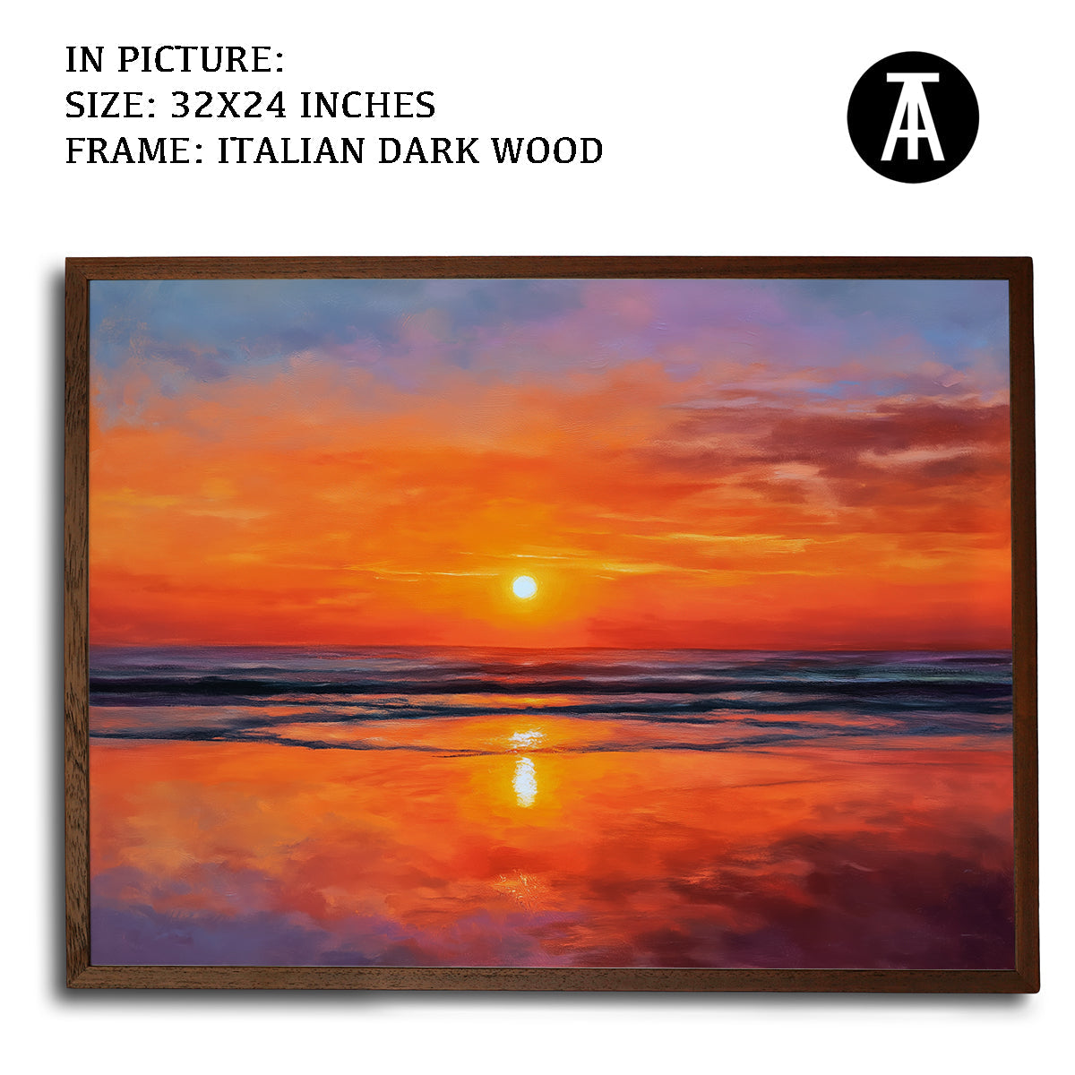 Artwork in Dark Wood Frame