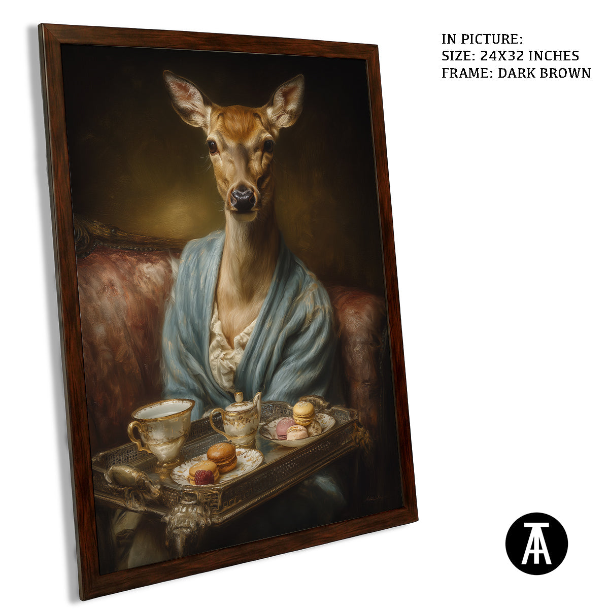 Artwork in Dark Brown Frame