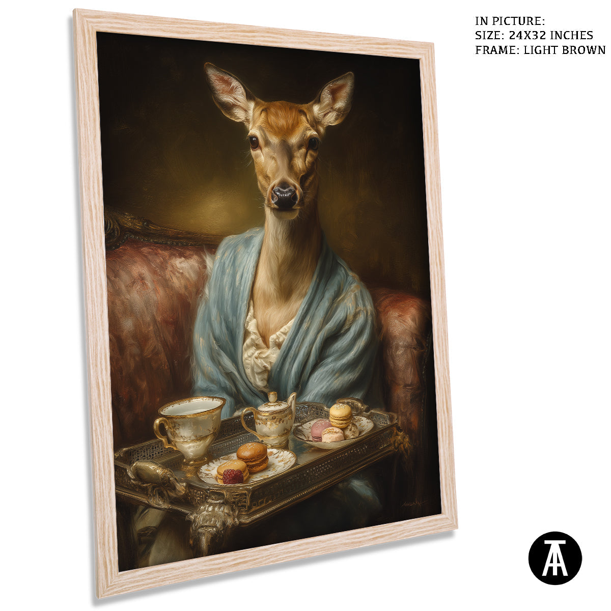 Artwork in Light Brown Frame