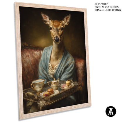 Artwork in Light Brown Frame