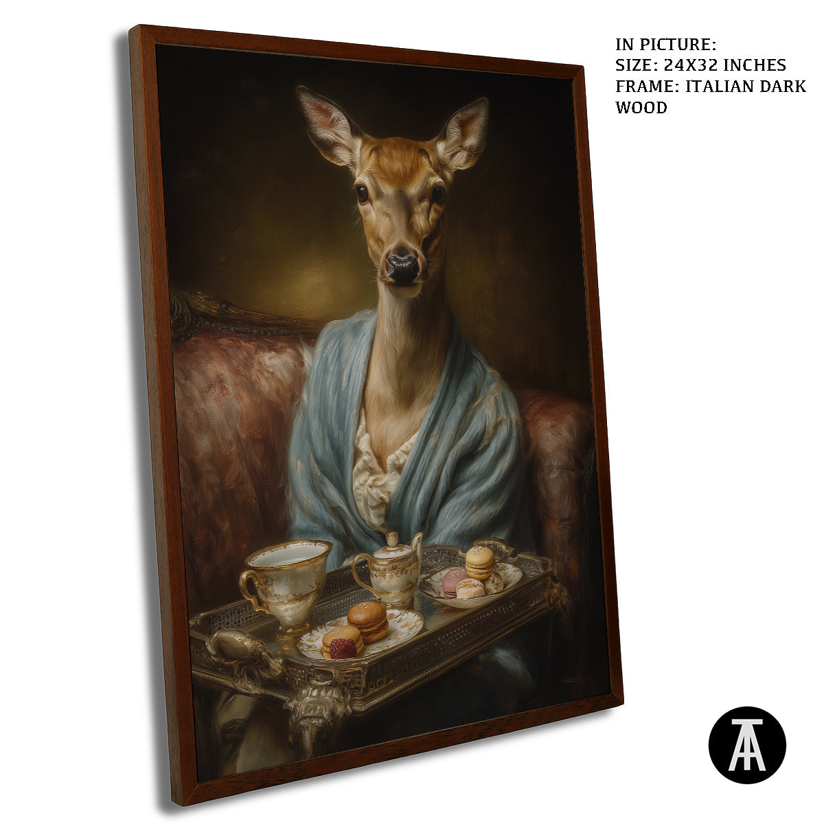 Artwork in Dark Wood Frame