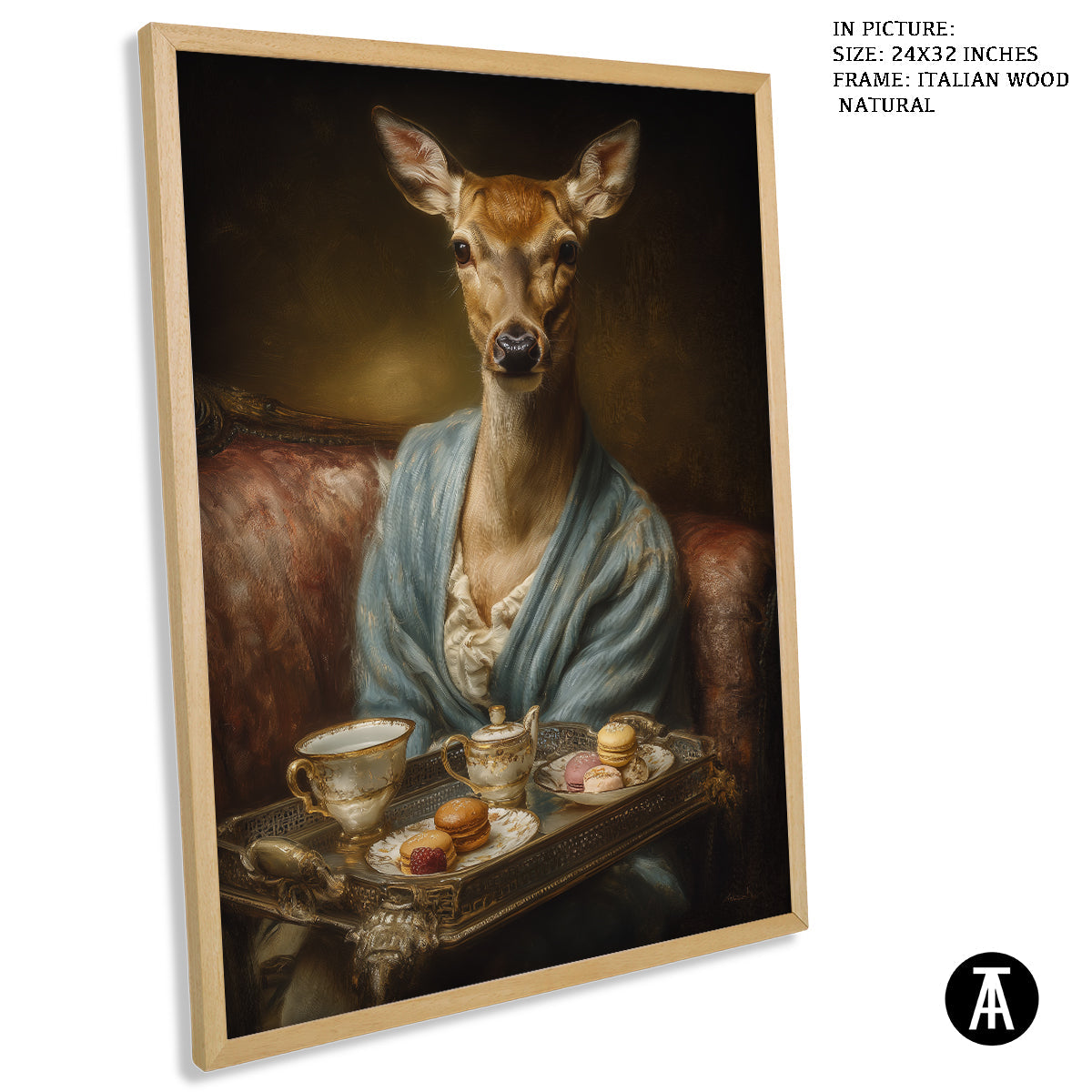 Artwork in Natural Wood Frame