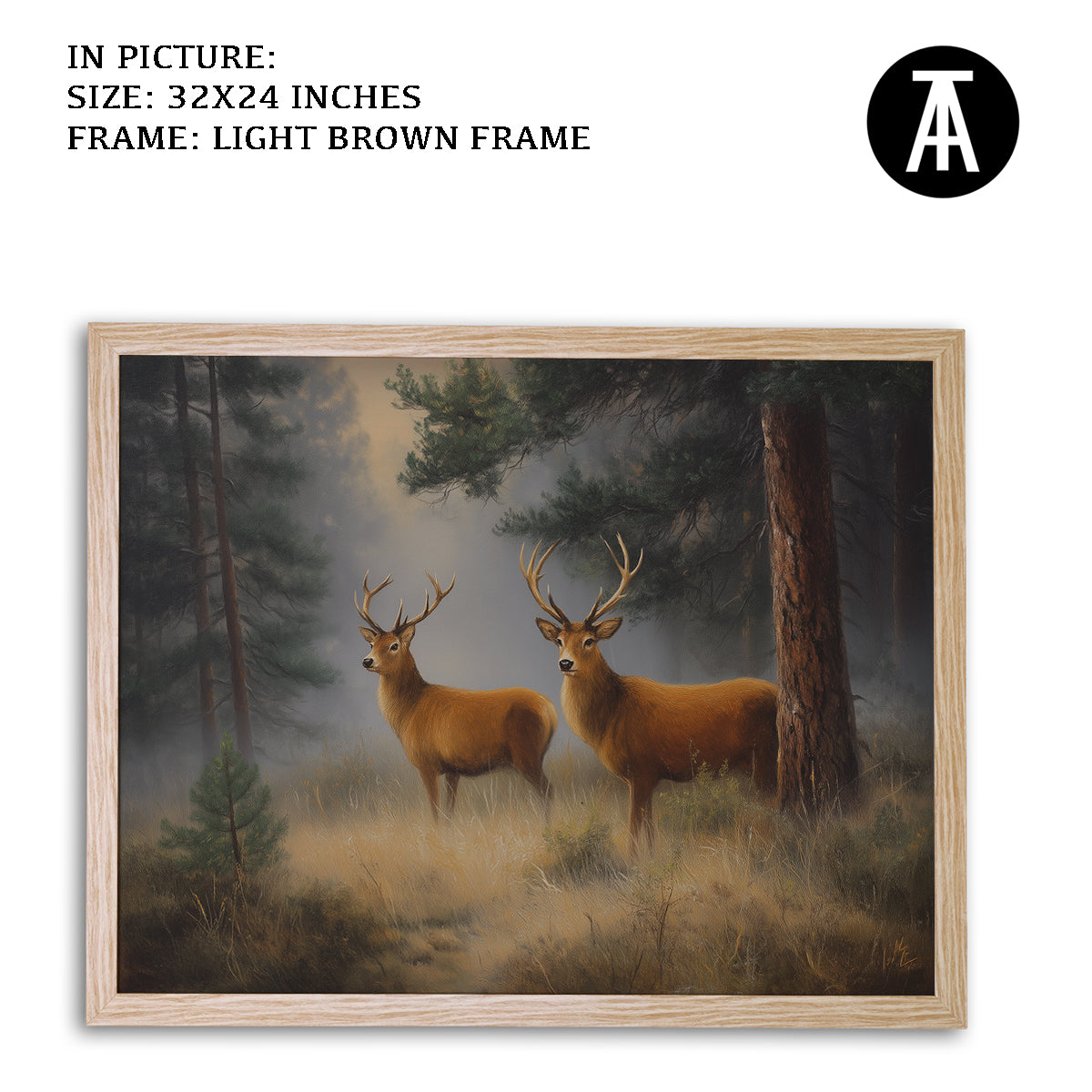 Artwork in Dark Brown Frame