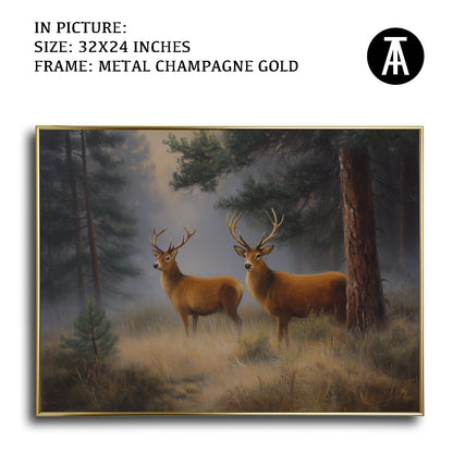 Artwork in Light Brown Frame