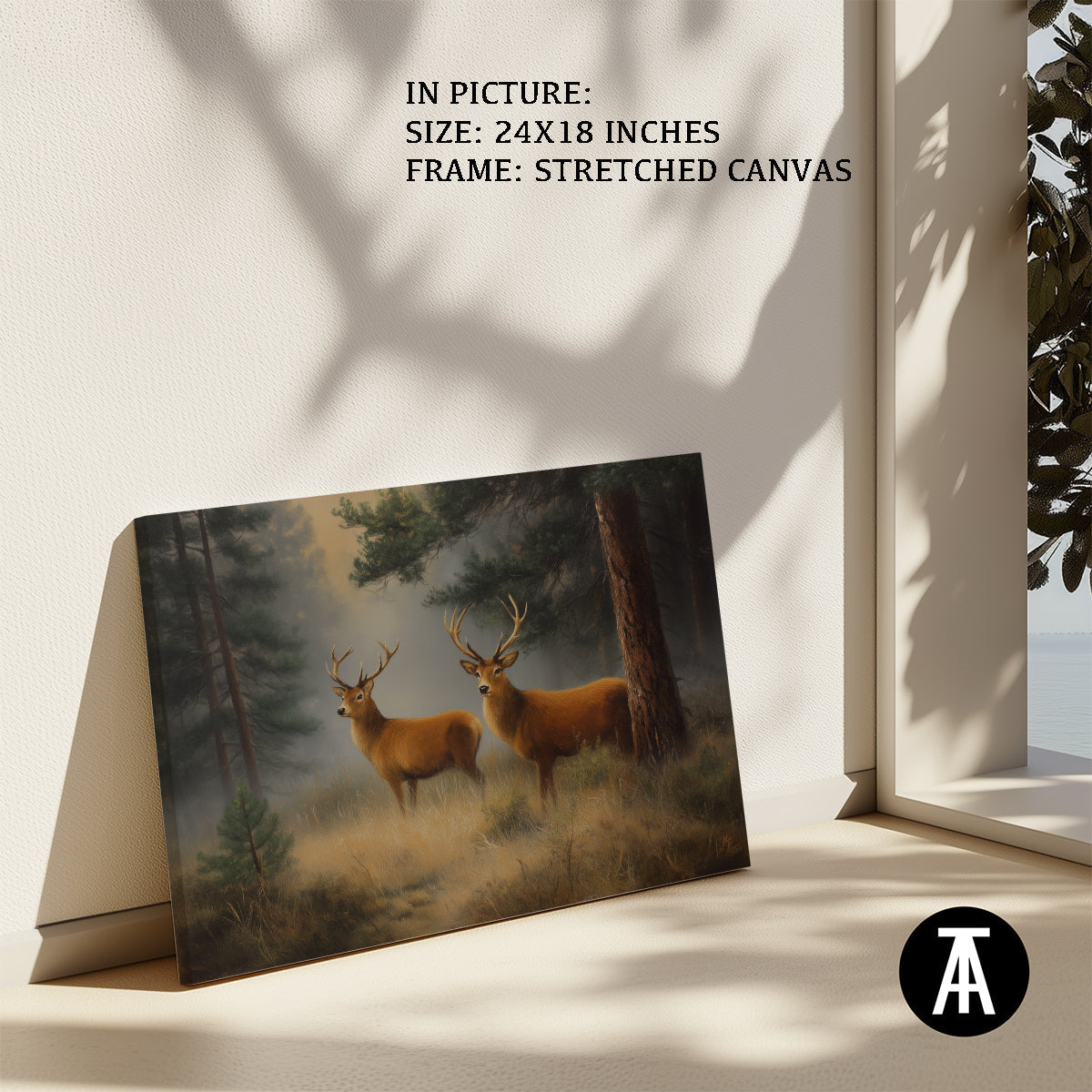 Artwork in Natural Wood Frame