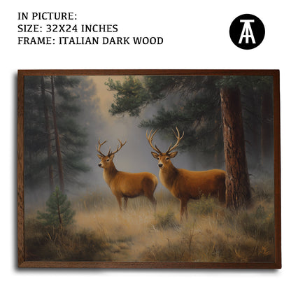 Artwork in Dark Wood Frame