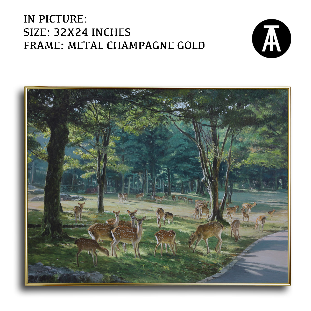 Artwork in Light Brown Frame