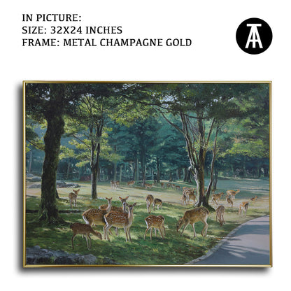 Artwork in Light Brown Frame