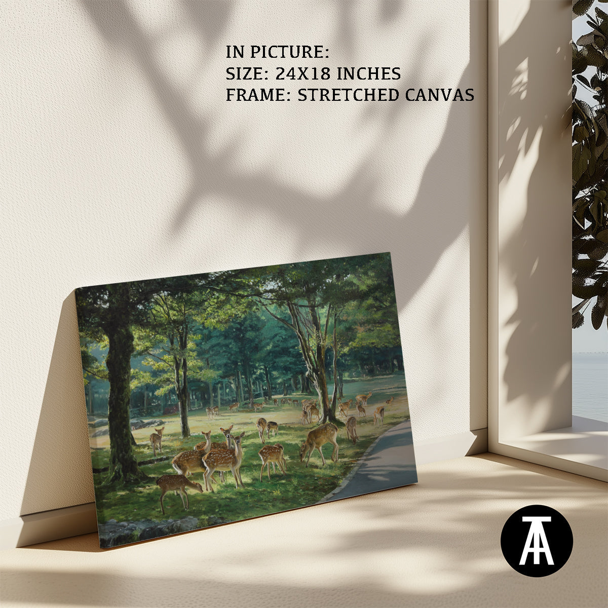 Artwork in Natural Wood Frame