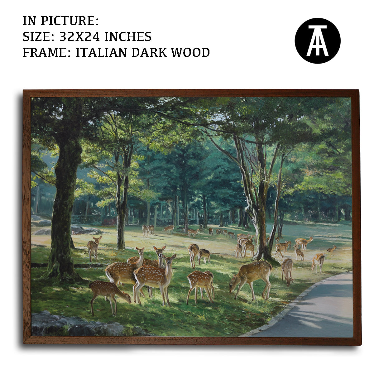 Artwork in Dark Wood Frame