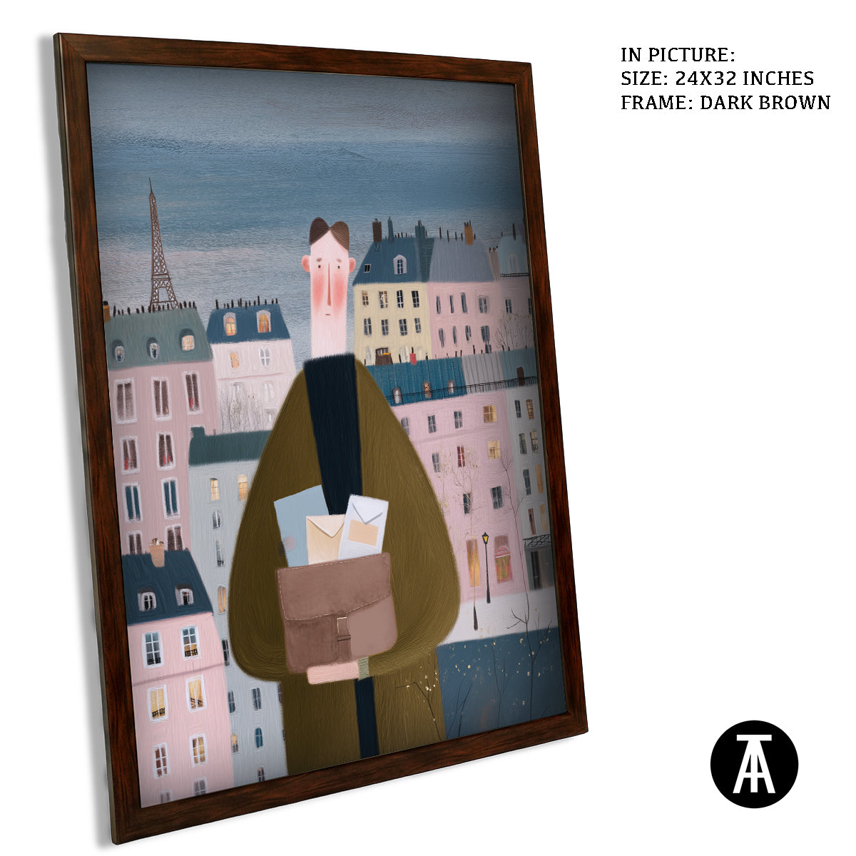 Artwork in Dark Brown Frame